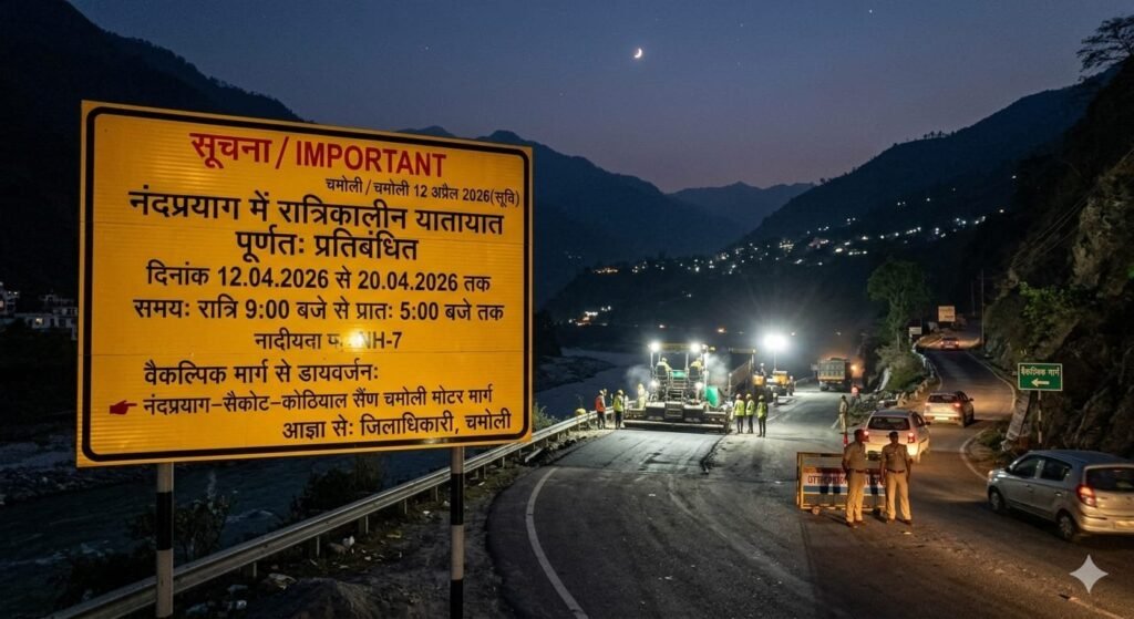 नंदप्रयाग में रात्रिकालीन यातायात रहेगा प्रतिबंधित, वैकल्पिक मार्ग से होगा डायवर्जन
